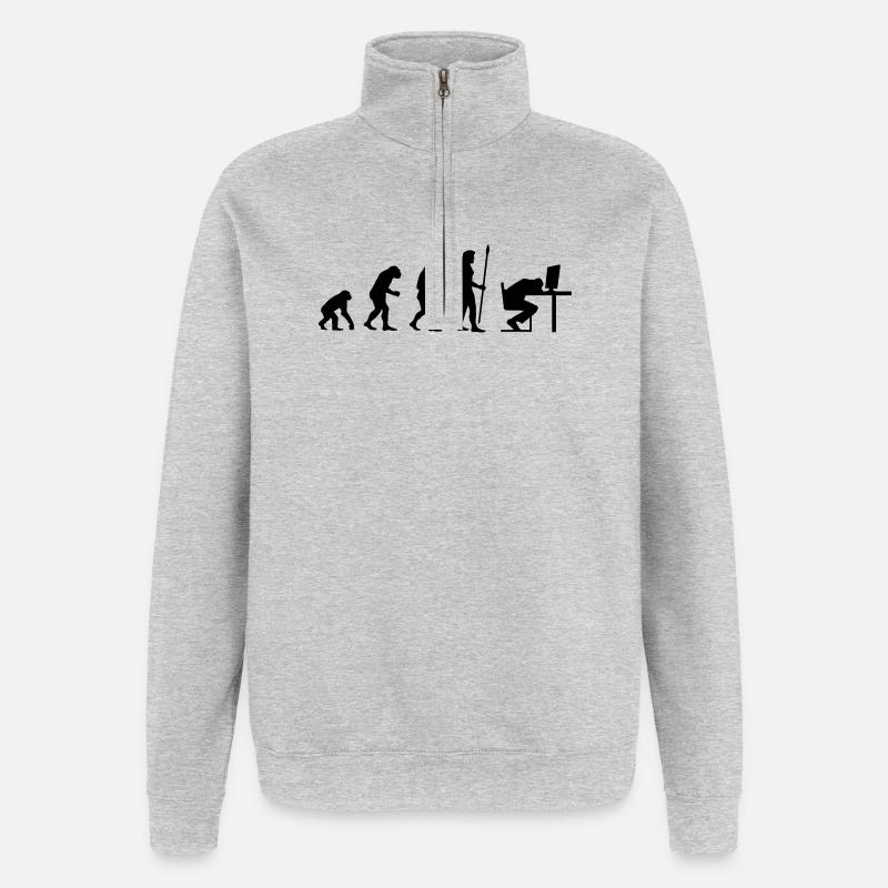 evolution_pc_4 - Sweat à zip 1/4 - gris chiné