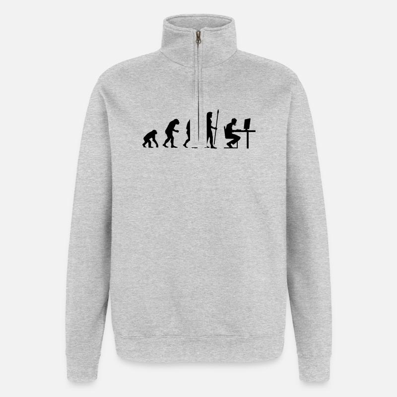 evolution_pc_gamer4 - Quarter-Zip-Sweatshirt - Grau meliert