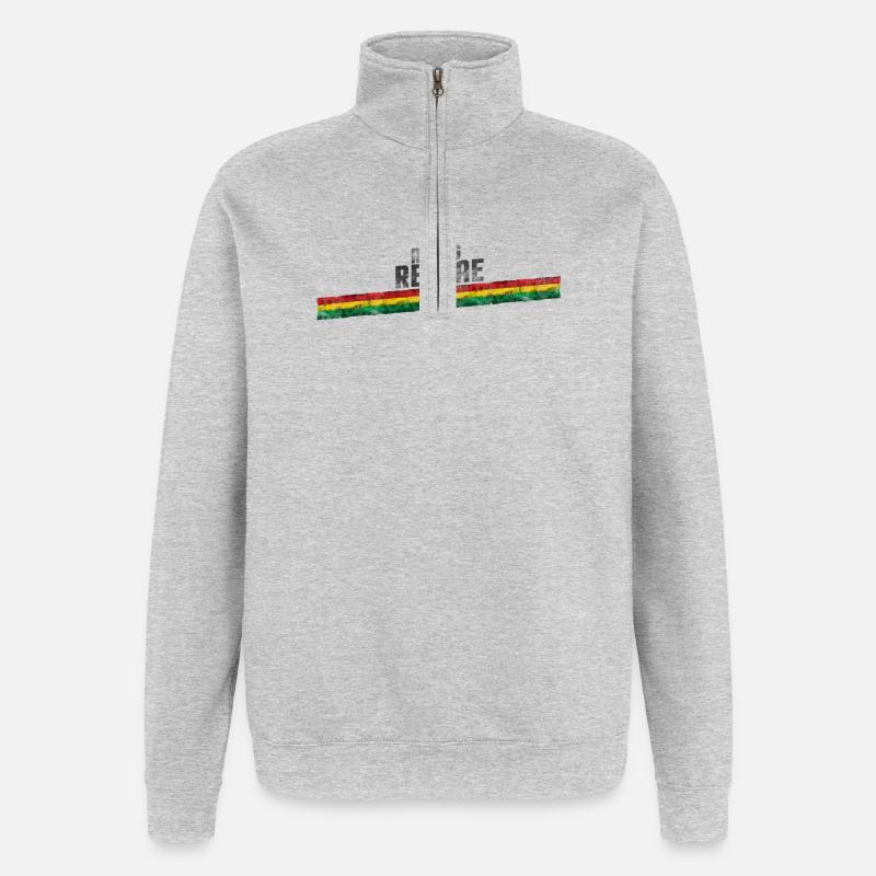 Roots Reggae Farbverlauf Design - Quarter-Zip-Sweatshirt - Grau meliert
