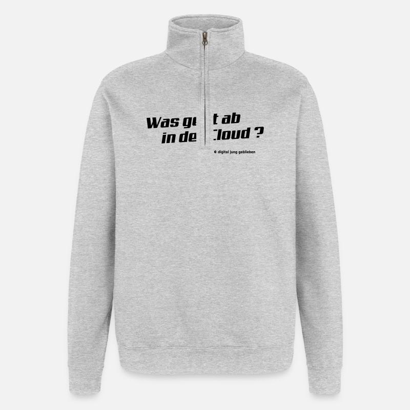 nuage - Sweat à zip 1/4 - gris chiné