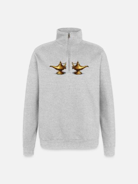 Goldene Öllampen  - Quarter-Zip-Sweatshirt - Grau meliert