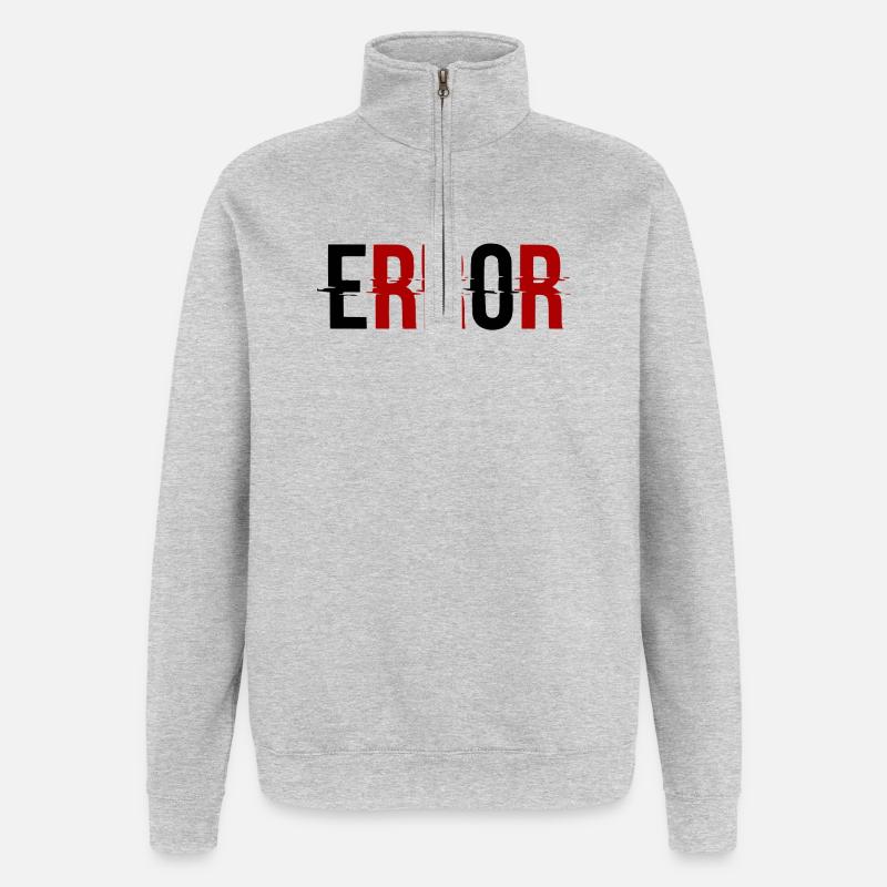Error Glitch-Design Error Message - Quarter-Zip Sweatshirt - heather grey
