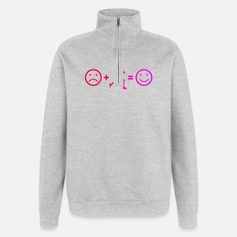 Geschenkidee für einen Running mit Running - Quarter-Zip-Sweatshirt - Grau meliert