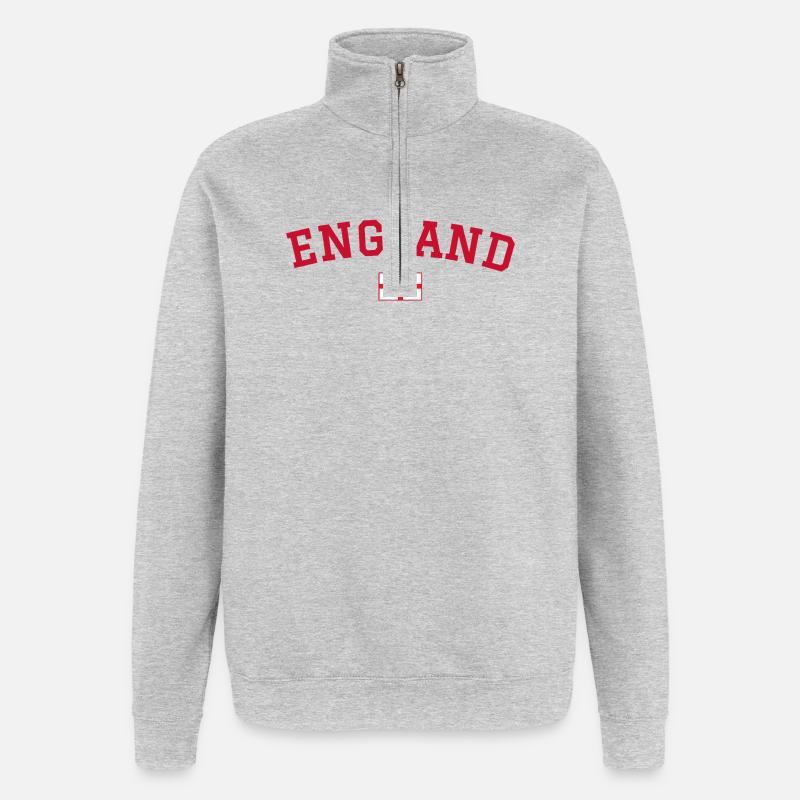 England Flag Design Red - Quarter-Zip Sweatshirt - heather grey