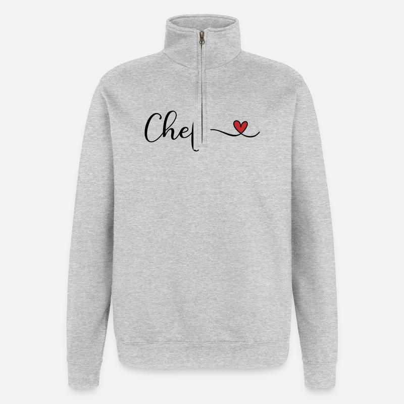 Chef - Quarter-Zip-Sweatshirt - Grau meliert