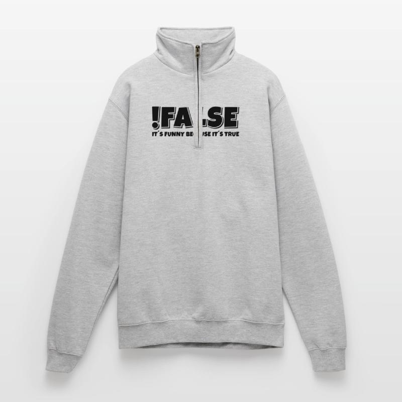 False True Programmierer Spruch Quarter-Zip-Sweatshirt