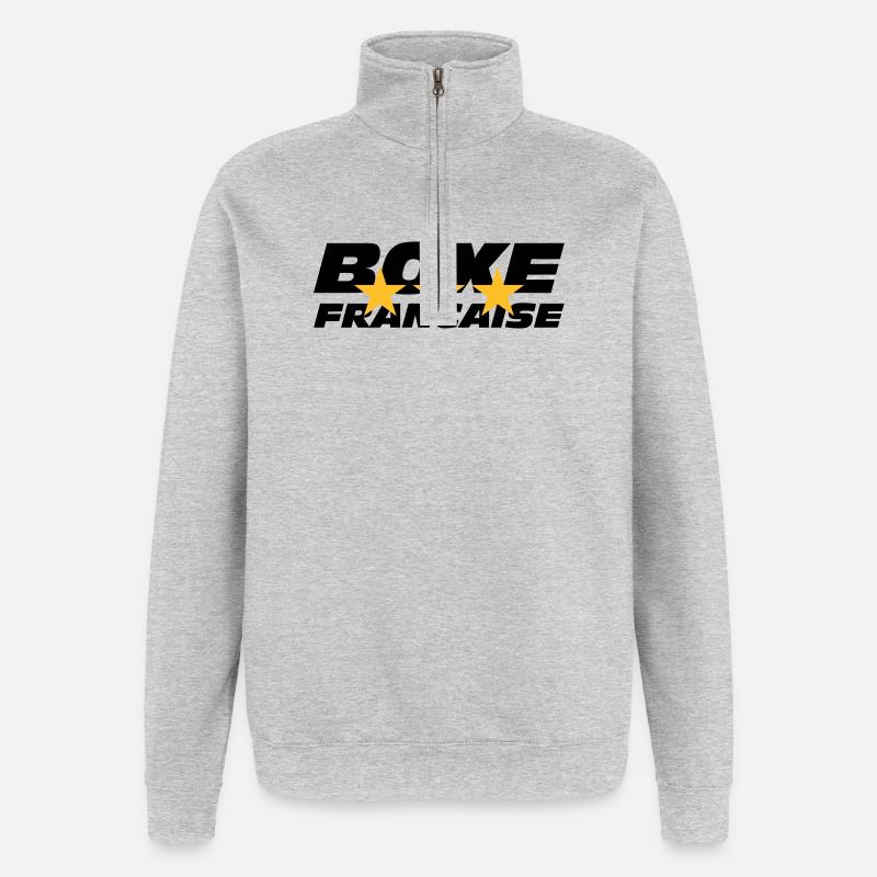 Boxe Francaise - Sweat à zip 1/4 - gris chiné