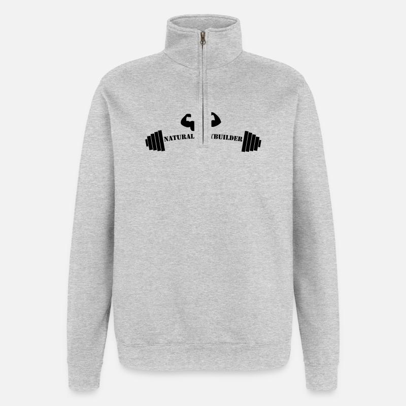 Workout Day - Quarter-Zip-Sweatshirt - Grau meliert