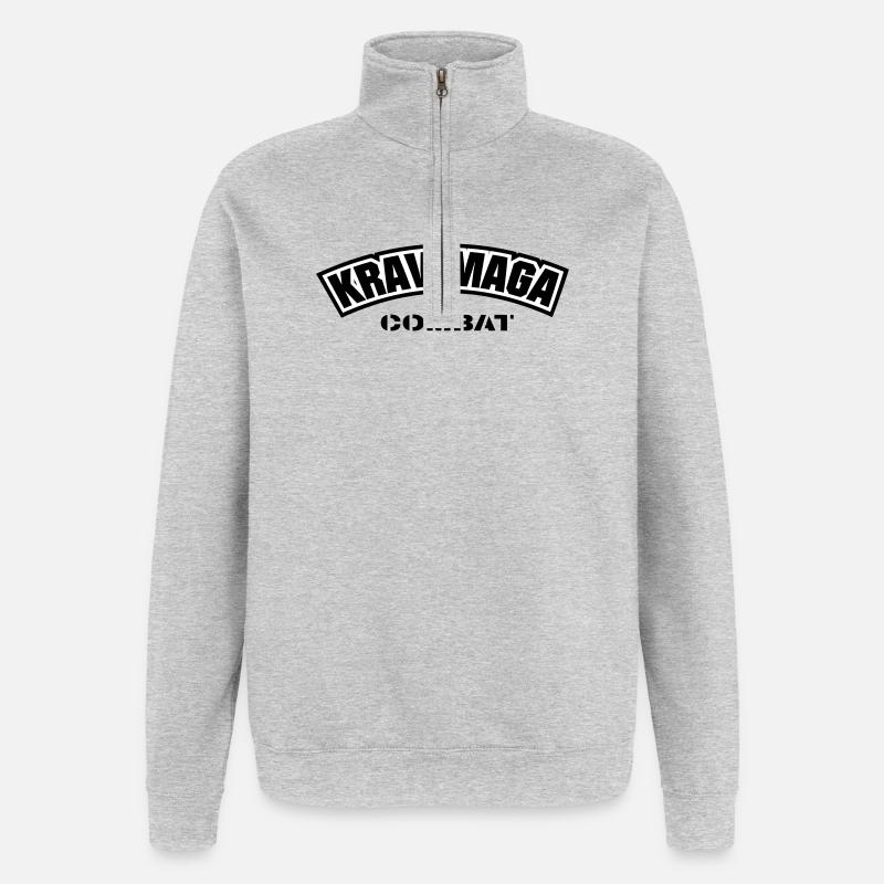 KravMaga Combat - Quarter-Zip Sweatshirt - heather grey