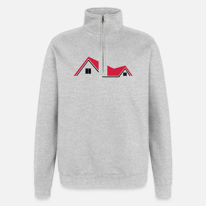 house - Quarter-Zip Sweatshirt - heather grey