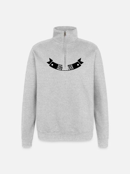 Best Mom - Mother's Day - Quarter-Zip Sweatshirt - heather grey