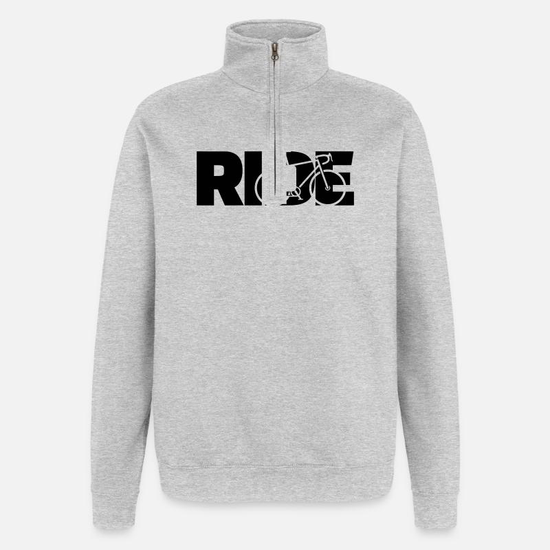 Balade : vélo de course - Sweat à zip 1/4 - gris chiné