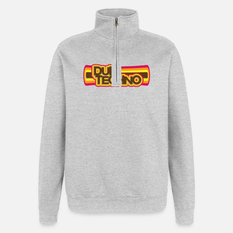 Dub Techno Retro Psychedelia - Quarter-Zip-Sweatshirt - Grau meliert