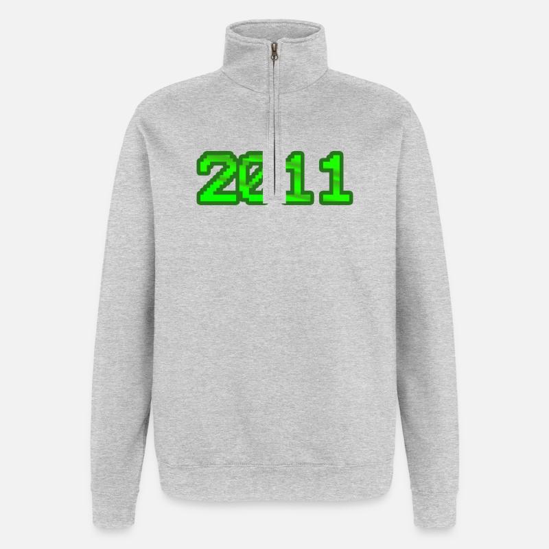 Computer 2011 - Quarter-Zip-Sweatshirt - Grau meliert