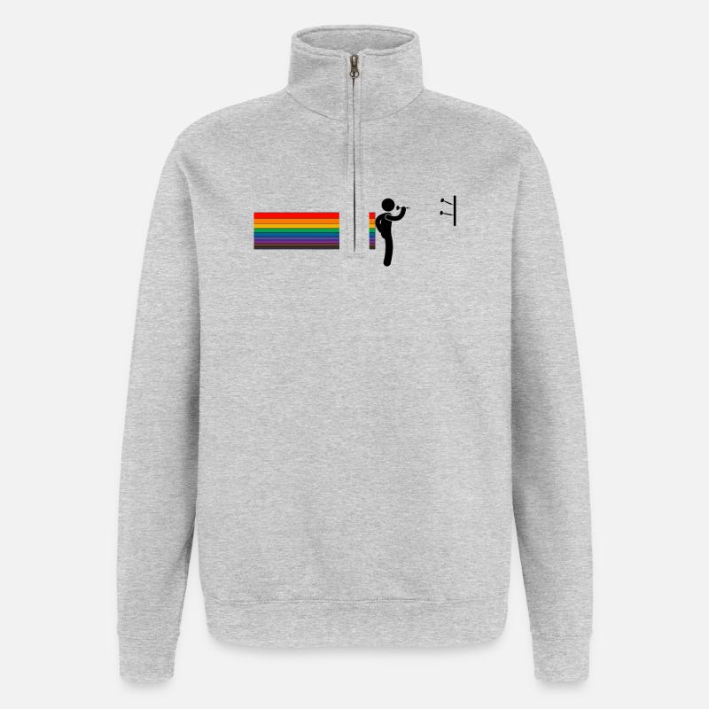 Rainbow Darter – Throw with Pride - Quarter-Zip Sweatshirt - heather grey