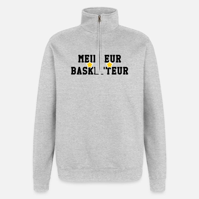 Meilleur Basketteur - Sweat à zip 1/4 - gris chiné