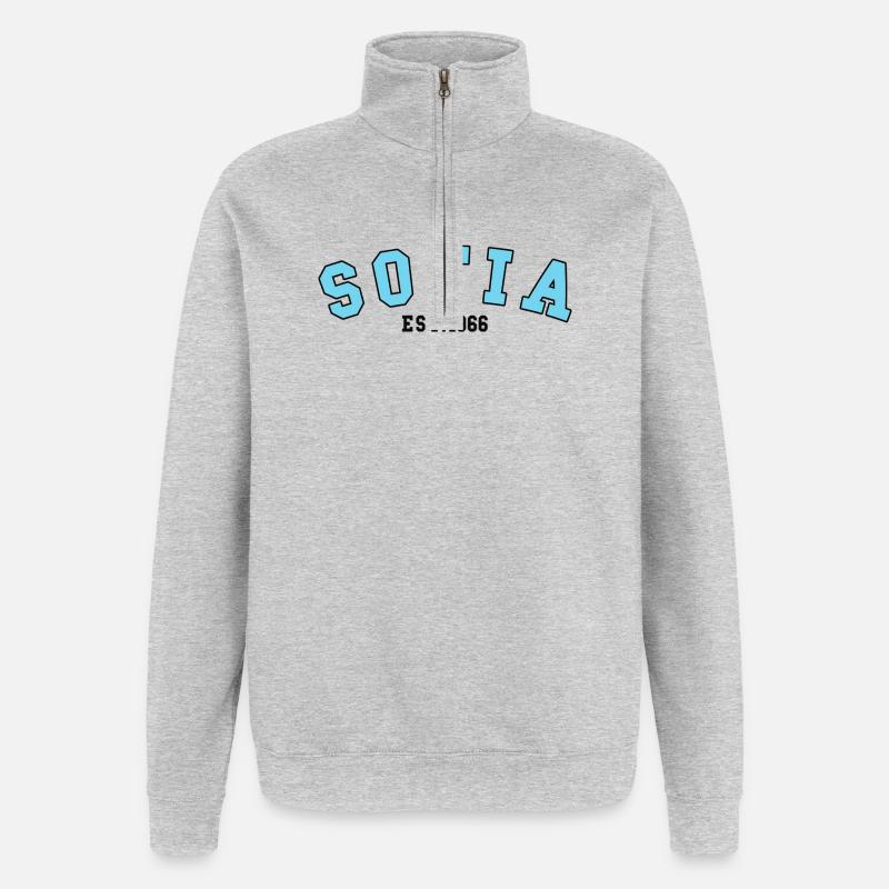 Sofia gegründet 1966 - Quarter-Zip-Sweatshirt - Grau meliert