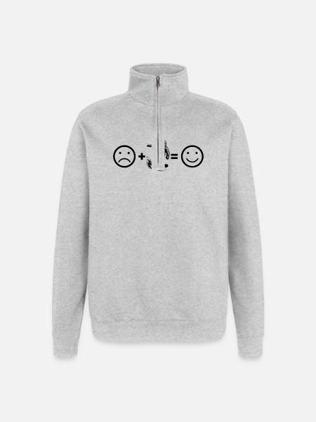Snowboard motif for real lovers - Quarter-Zip Sweatshirt - heather grey