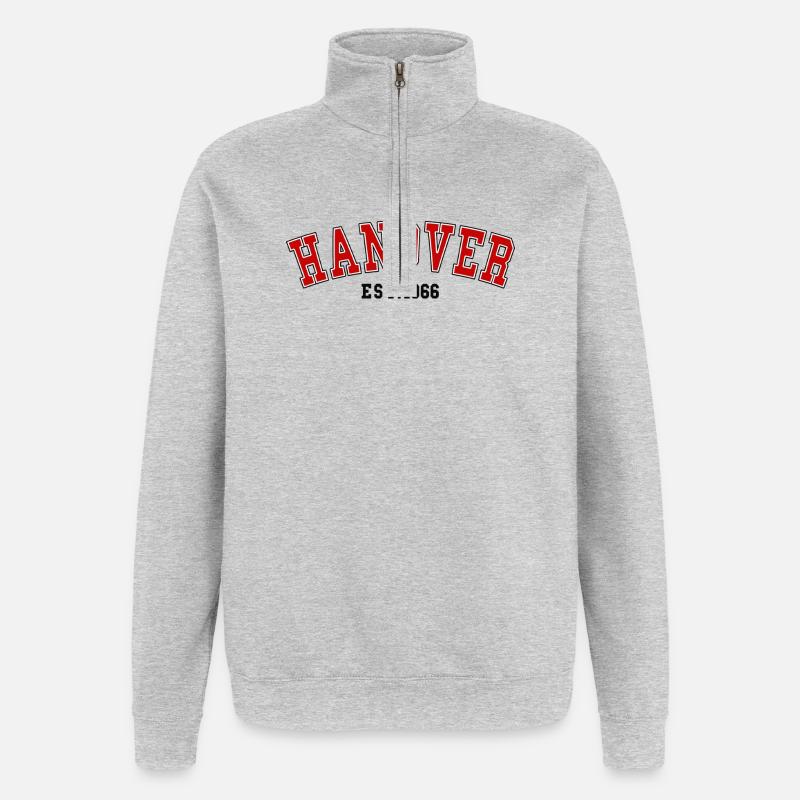 Hannover gegründet 1966 - Quarter-Zip-Sweatshirt - Grau meliert
