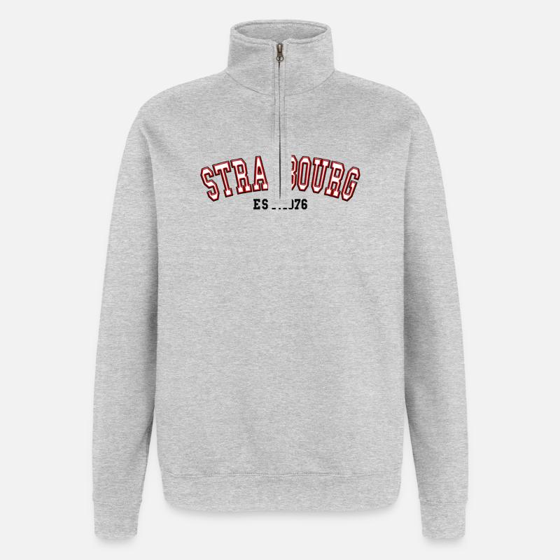 Strasbourg Est. 1976 - Quarter-Zip Sweatshirt - heather grey