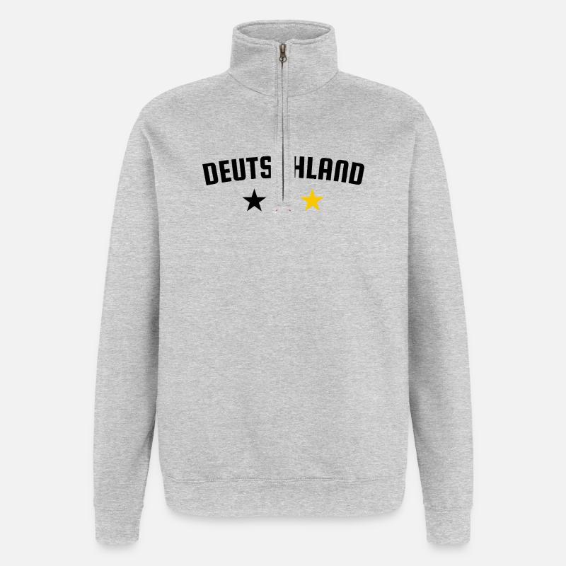 Allemagne 3 Star Design - Sweat à zip 1/4 - gris chiné