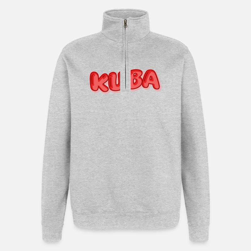 La bande dessinée Cuba - Sweat à zip 1/4 - gris chiné