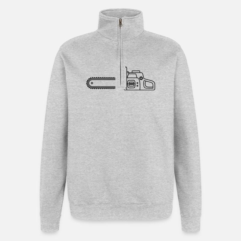 tronçonneuse - Sweat à zip 1/4 - gris chiné