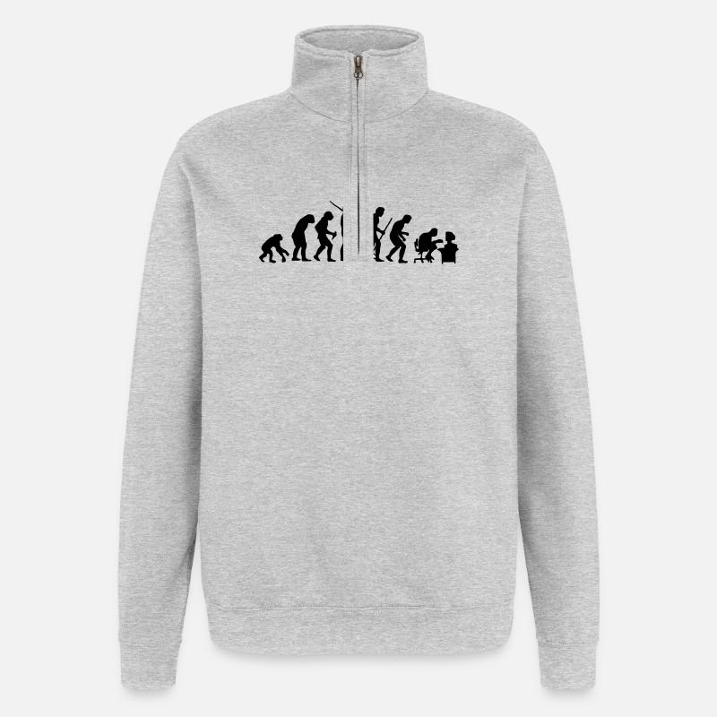 Évolution - Sweat à zip 1/4 - gris chiné