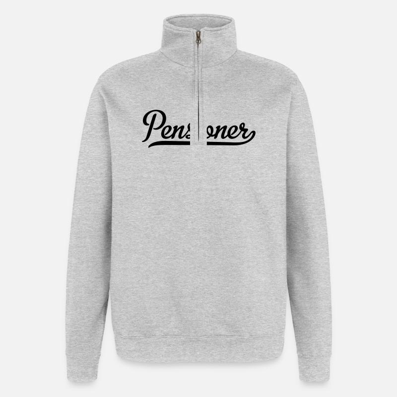 pensioner - Sweat à zip 1/4 - gris chiné