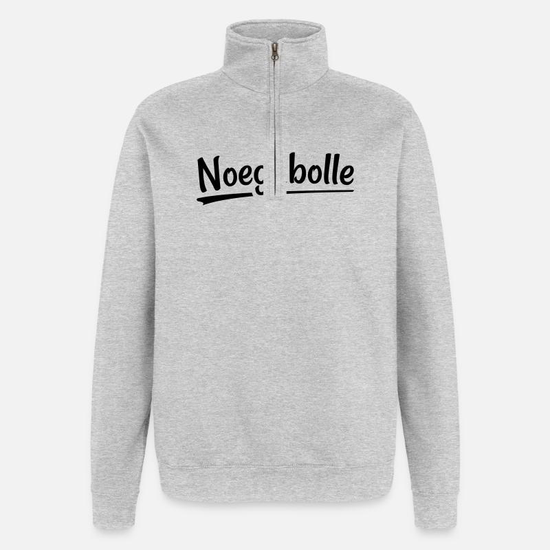 Noegabolle- Dialecte anversois - Sweat à zip 1/4 - gris chiné