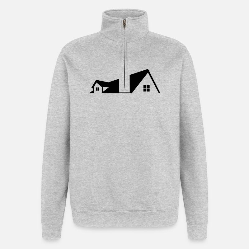 Logo Haus einfaches Logo - Quarter-Zip-Sweatshirt - Grau meliert