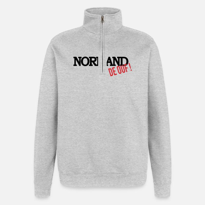 Normand de ouf (noir) - Sweat à zip 1/4 - gris chiné