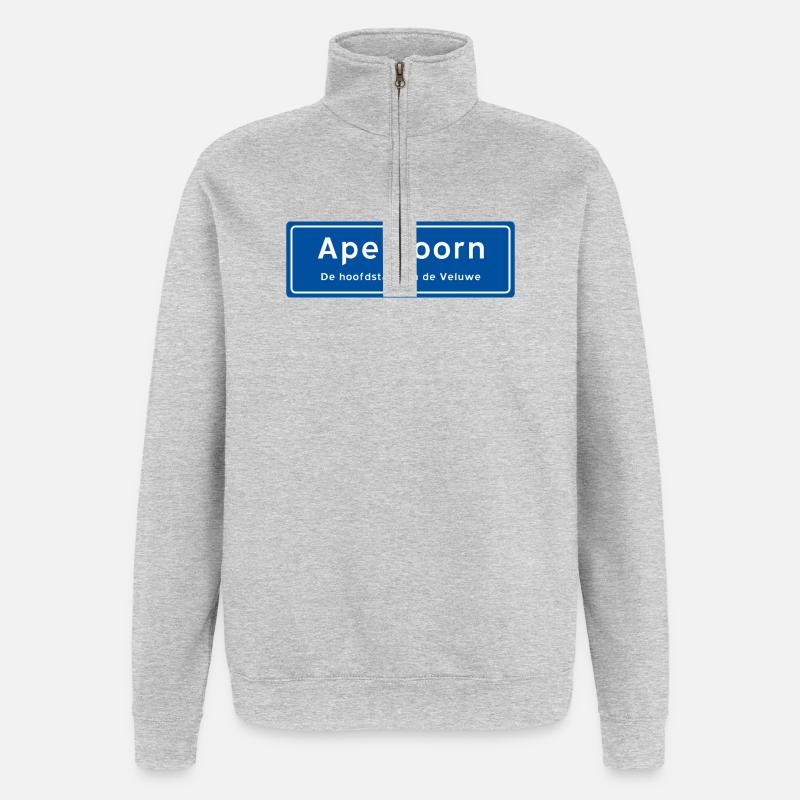 Panneau de toponyme d’Apeldoorn - Sweat à zip 1/4 - gris chiné