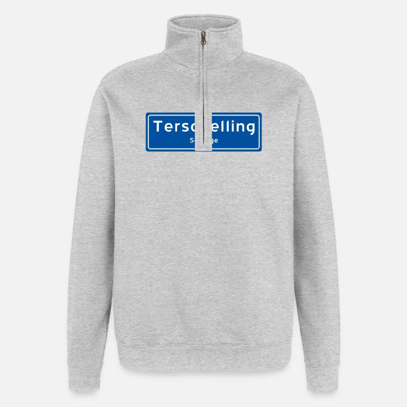 Panneau toponymique Terschelling - Sweat à zip 1/4 - gris chiné