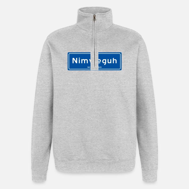 Nimweguh (Nimègue) - Sweat à zip 1/4 - gris chiné