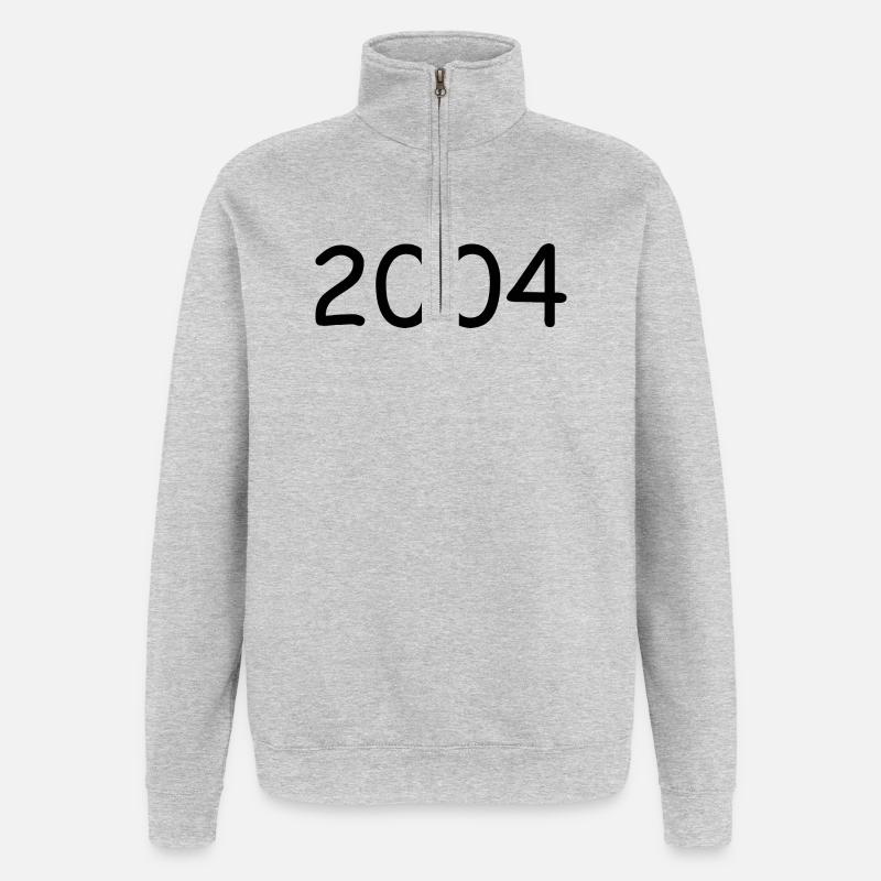 2004 20e anniversaire année noir - Sweat à zip 1/4 - gris chiné