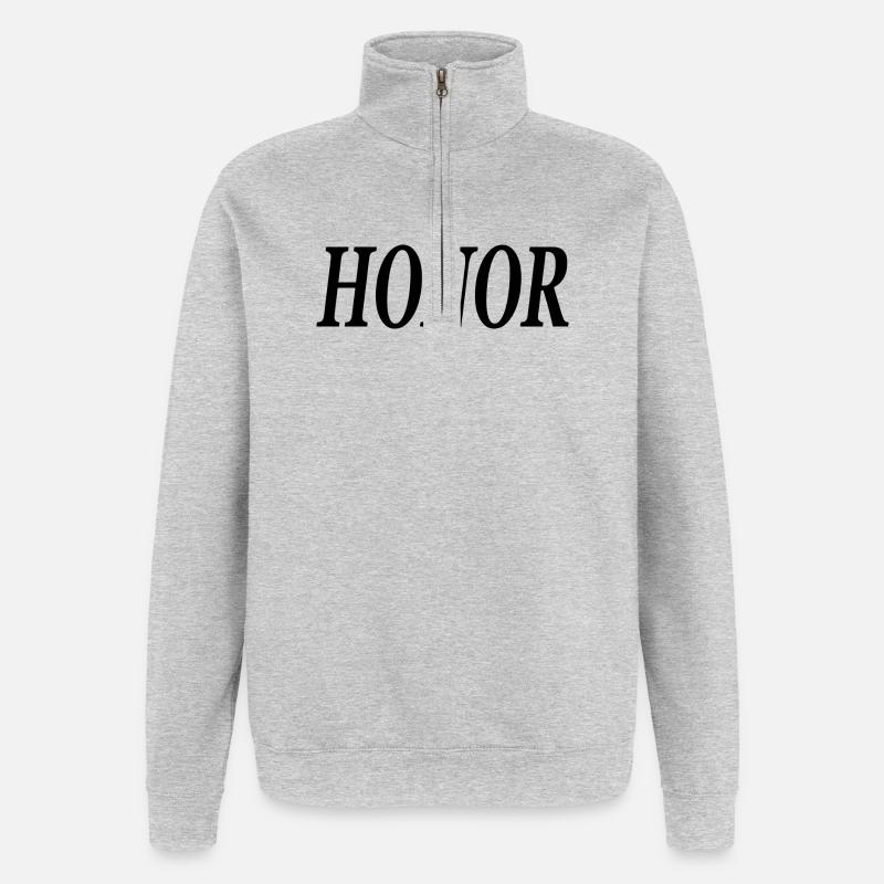 Honor Ehre - Quarter-Zip-Sweatshirt - Grau meliert