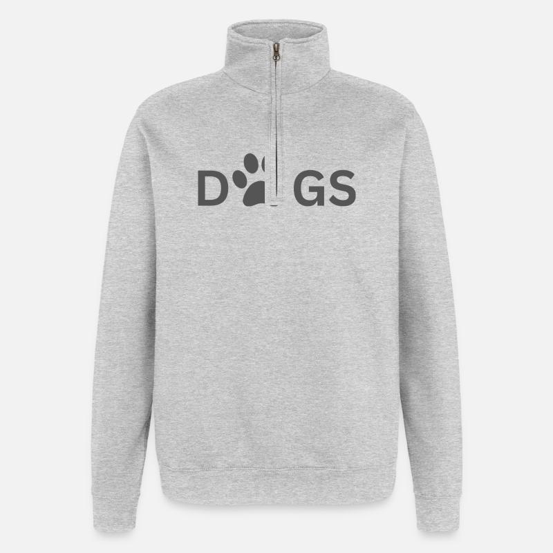 Dogs - Quarter-Zip-Sweatshirt - Grau meliert
