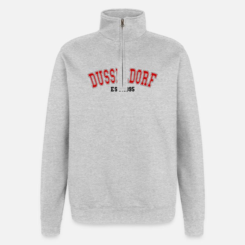 Düsseldorf Est. 1995 - Quarter-Zip-Sweatshirt - Grau meliert