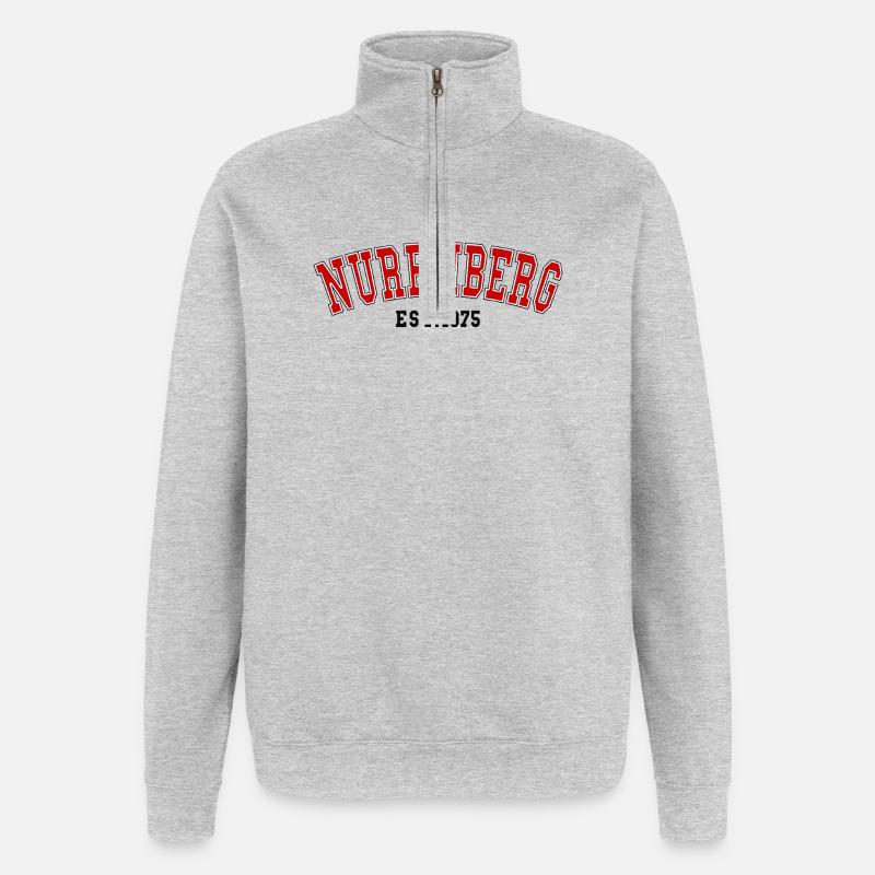 Nürnberg Est. 1975 - Quarter-Zip-Sweatshirt - Grau meliert