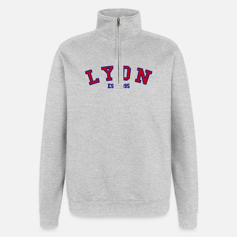 Lyon Est. 1995 - Sweat à zip 1/4 - gris chiné