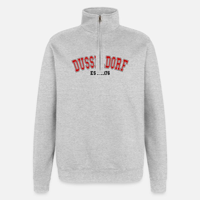 Düsseldorf fondée en 1976 - Sweat à zip 1/4 - gris chiné