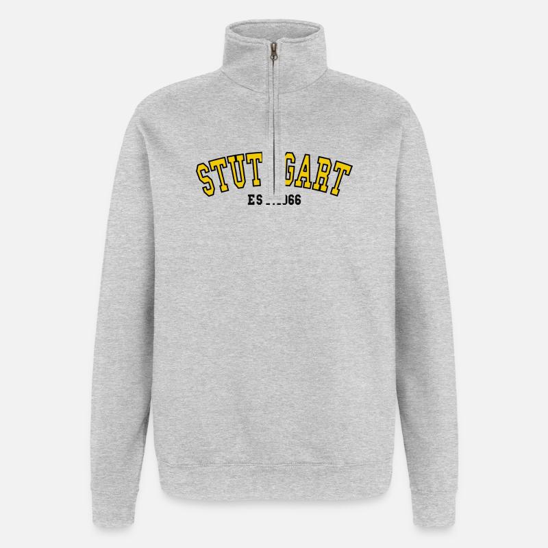 Stuttgart gegründet 1966 - Quarter-Zip-Sweatshirt - Grau meliert