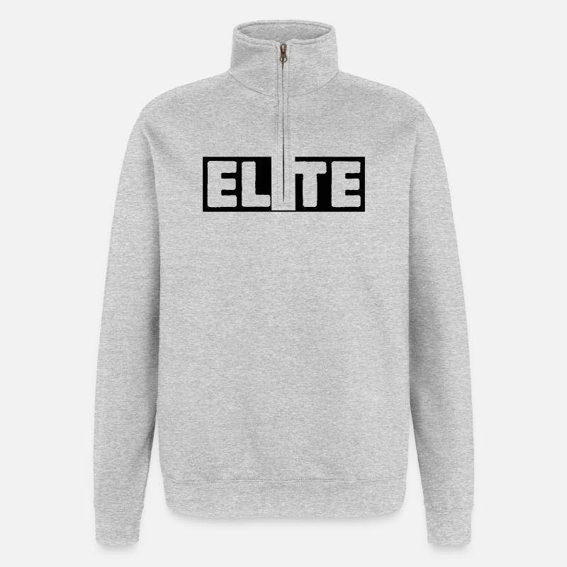 Élite - Sweat à zip 1/4 - gris chiné