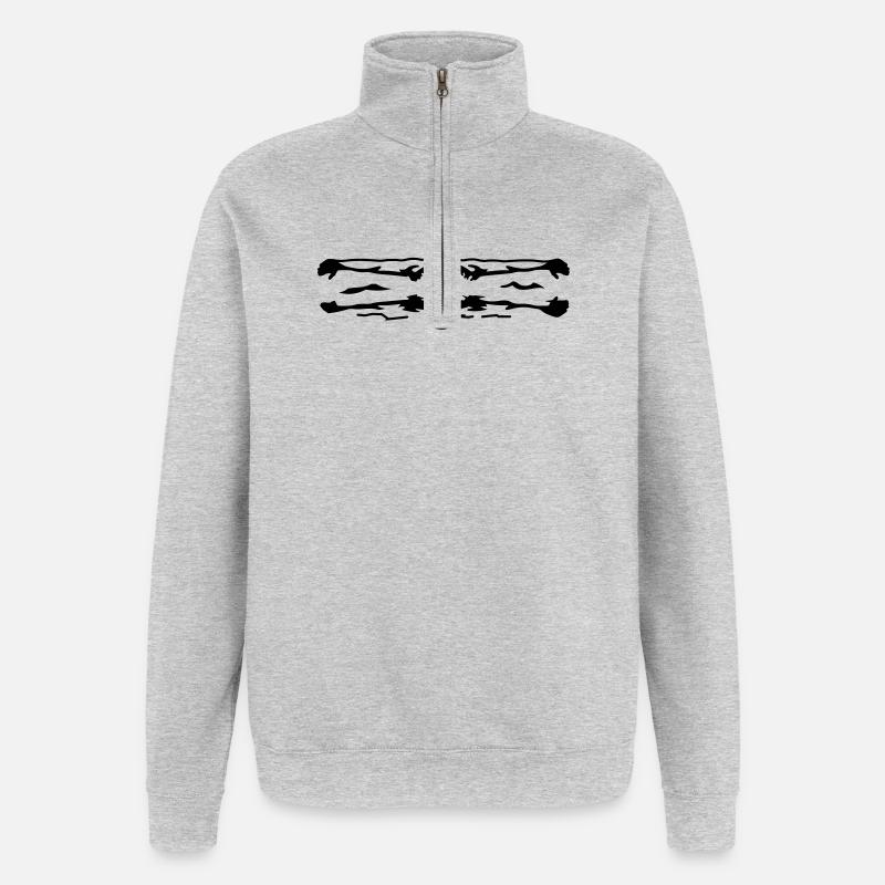 schwimmer - Sweat à zip 1/4 - gris chiné
