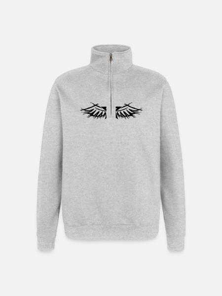 Design fehlt – bitte hochladen - Quarter-Zip-Sweatshirt - Grau meliert