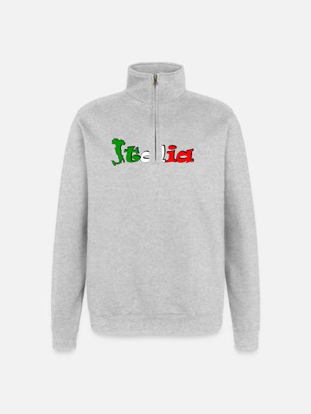 T-shirt logo Italia - Quarter-Zip Sweatshirt - heather grey