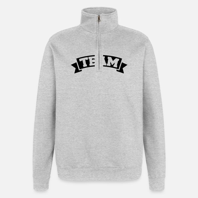 team - Quarter-Zip-Sweatshirt - Grau meliert