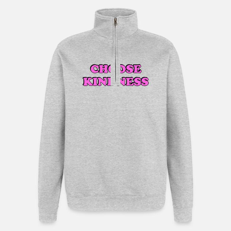 Wählen Sie Kindness pink - Quarter-Zip-Sweatshirt - Grau meliert