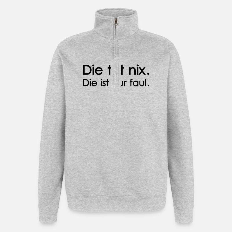 it doesn't do anything - Quarter-Zip Sweatshirt - heather grey
